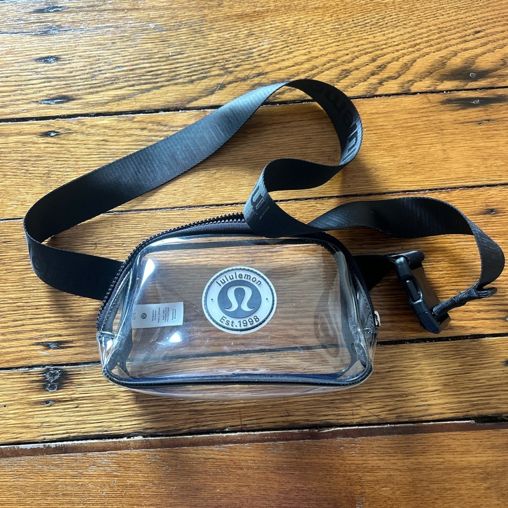 lululemon athletica Transparent Belt Bag with Black Strap
